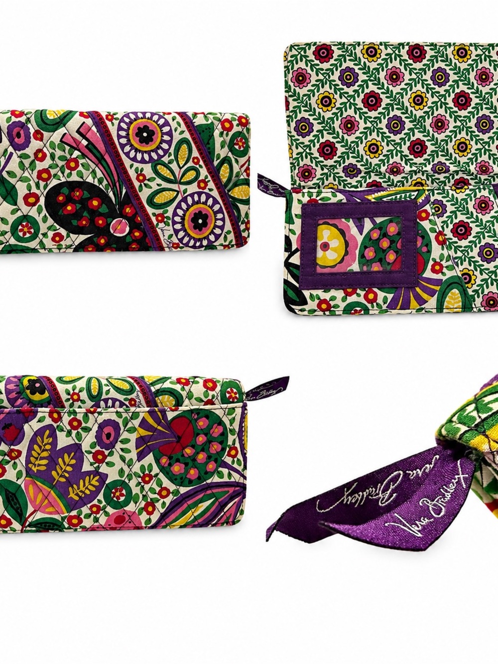 Vera Bradley Colorful Floral Quilted Zip Around Wallet NWOT